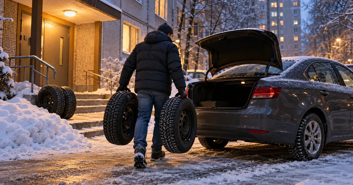 Зимние шины на Lada Priora